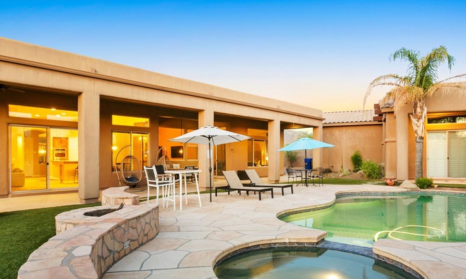 Desert View Village Casa | Quailbrush paradise with private pool, pool spa, alfresco dining & fireplace