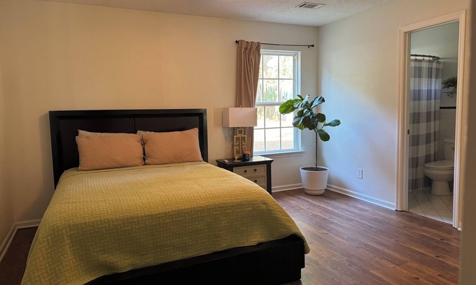Beaufort Casa | Quaint Lady’s Island home with a large fenced in yard shaded by a mossy oak!