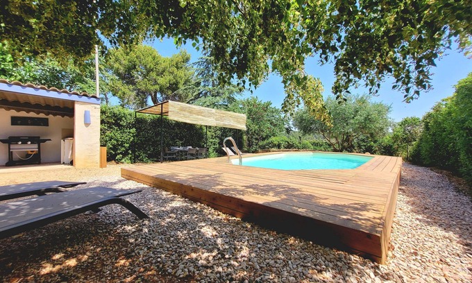 La Caunette Casa | Casa de piedra tranquila con piscina privada en hamlet du minervois
