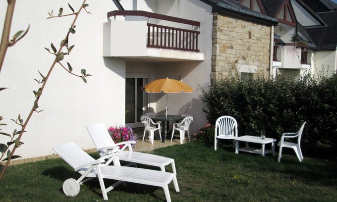Carnac Apartamento | En silencio, 3 habitaciones para 6 pers. con jardín en residencia con piscina y Wi-Fi