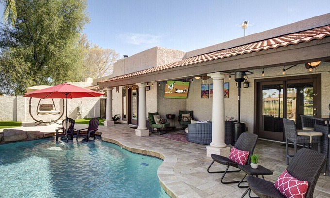 Dobson Ranch Casa | Quiet Desert Oasis on Golf Course w/ Heated Pool