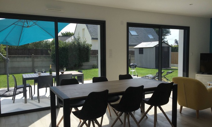 Saint-Pierre-Quiberon Casa | Casa tranquila, a 300 m de una hermosa playa de arena, lado de la bahía