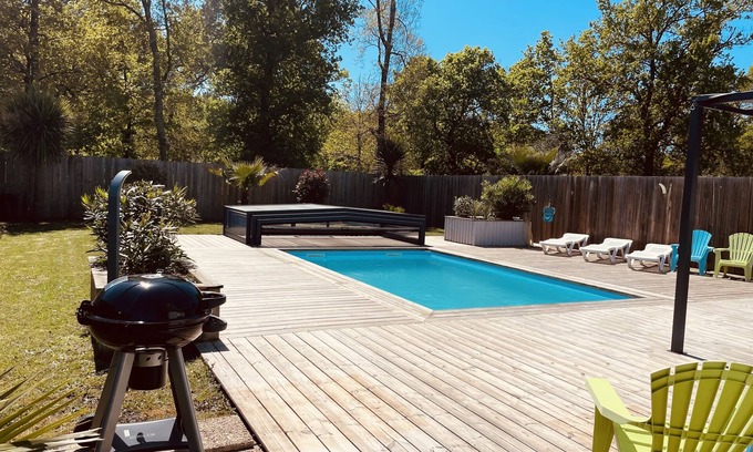 Grayan-Et-L'Hopital Villa | Quiet house with heated swimming pool near soulac / mer, montalivet.