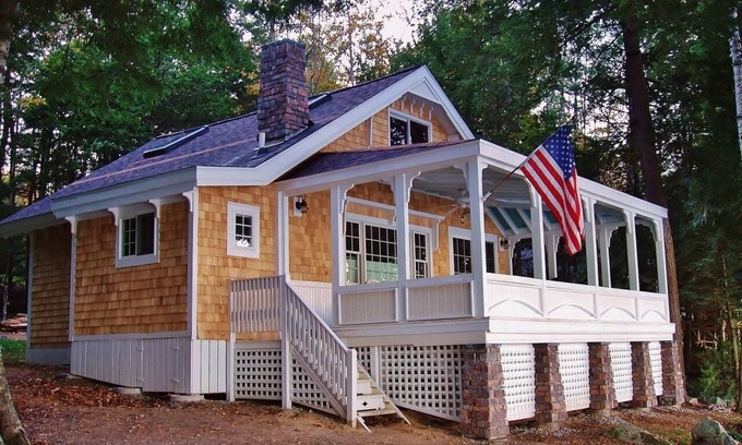 Mount Vernon Cabina | Quintaesencia Lakefront Cottage con impresionantes vistas!