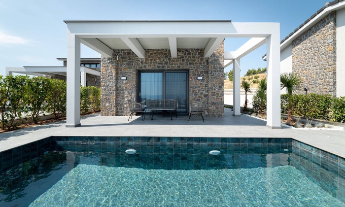 Paliouri Villa | R 1296 Kyros Villa with Private Pool With Safe Deposit Box, All day Pool Snack Bar & Playground