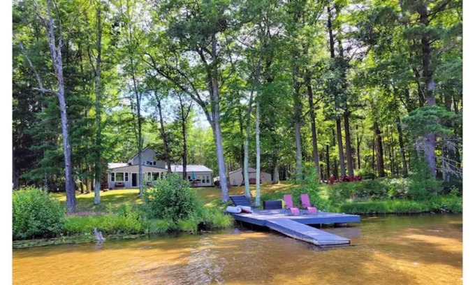 Rapid City Cabaña | Rapid River Retreat riverfront close to Torch Lake