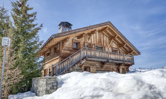 Megeve Chalet De Esquí | Hermosa casa de campo con magníficas vistas de las montañas