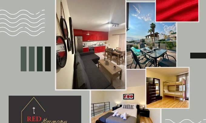 Akovitika Apartamento | Red Harmony by the sea Pool and balcony