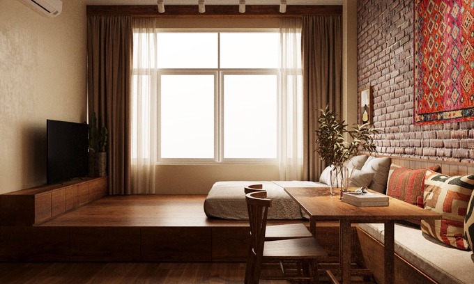 Hang Trong Apartamento | Red Wall House-Rooftop Jacuzzi