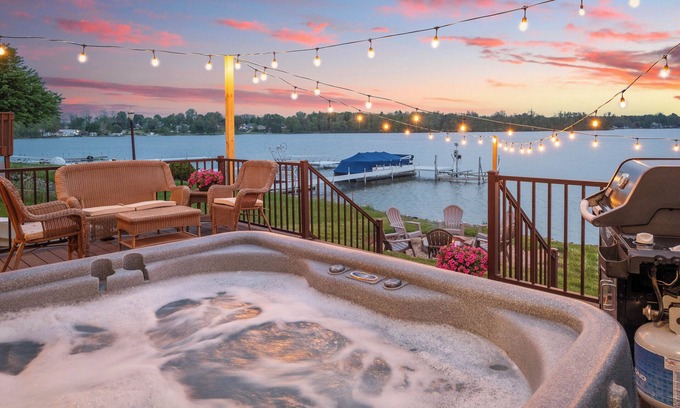 Lake Odessa Casa | Relaxing Lakefront Cottage-Kayaks, Hot Tub, Firepit & Dock