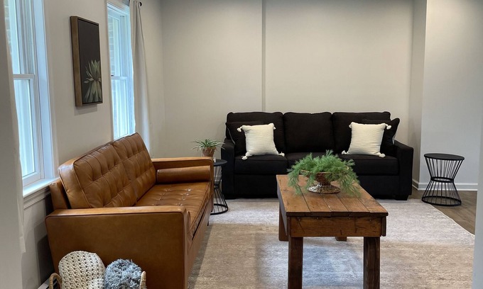 Mount Aetna Casa | Remodeled country home in neighborhood with Amish farms, fire pit in back yard