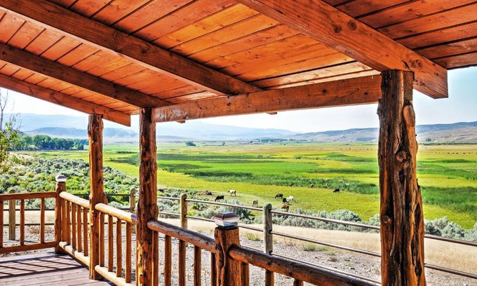 Antimony Casa | Remote Antimony Log Cabin with Green Meadow Views!