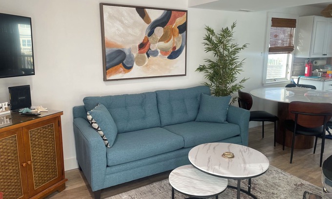 Ship Bottom Casa | RENO’D Beach Heaven West waterfront Lagoon with dock 2 decks Walk to bay beach
