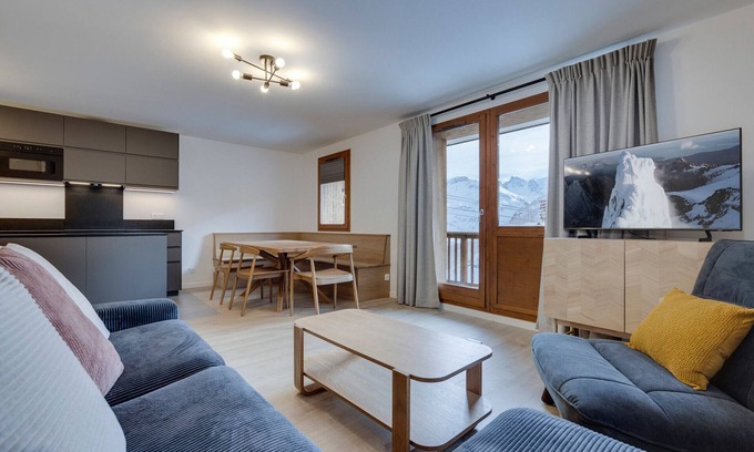 Les Almes Apartamento | Apartamento renovado 5 pers, Tignes le Lac, balcón, parking, a pie de pistas