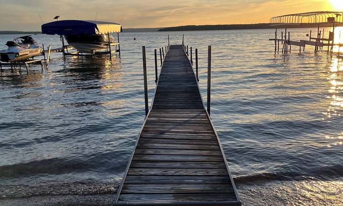 Indian River Cabaña | Renovated Beachfront Cottage on Sunset Beach, Burt Lake, Indian River, Michigan