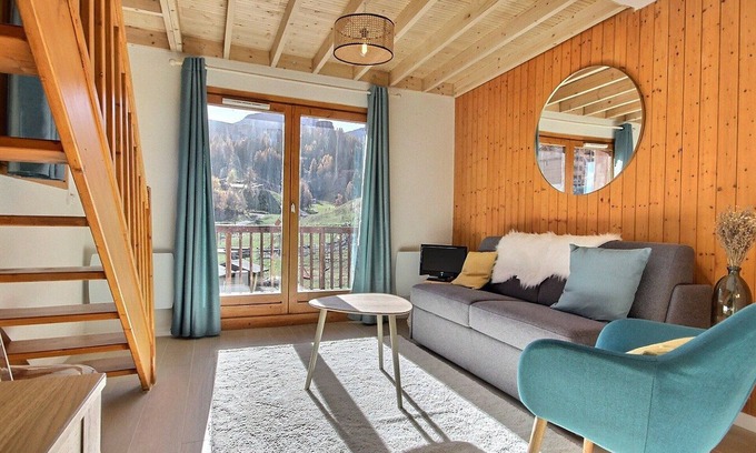 Plagne 1800 Apartamento | Dúplex renovado para 6 personas con balcón en Plagne 1800
