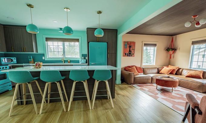 Fort Kent Mills Casa | Renovated Retro 3BR Getaway - Hot Tub & Trail Access