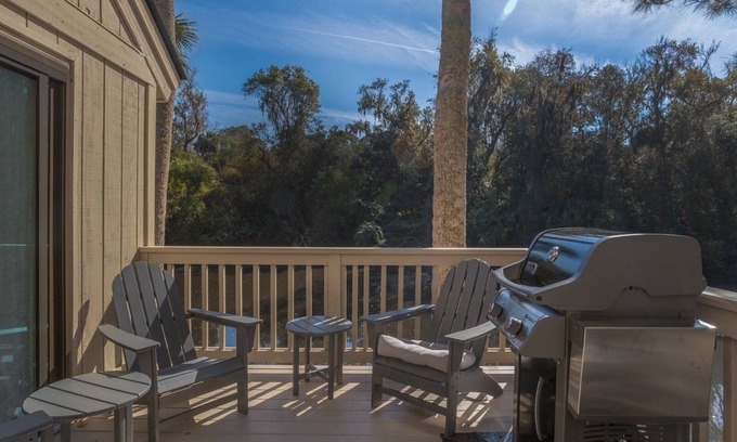 Night Heron Casa | Renovated Sea Pines Family Villa | Private Deck w/ Water Views, BBQ, Bikes