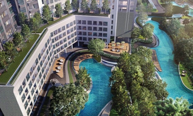 Bang Na Condominio | Resort style condo, high floor studio, pool view