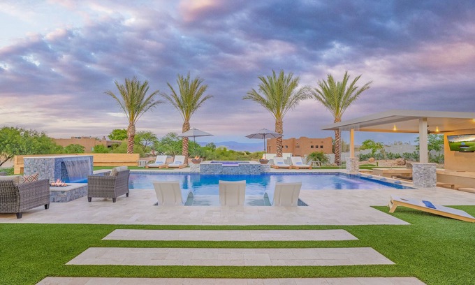 Rio Verde Foothills Casa | Resort-Style Estate, Mountain Views, Heated Pool & Spa, Fun Putting Green, More