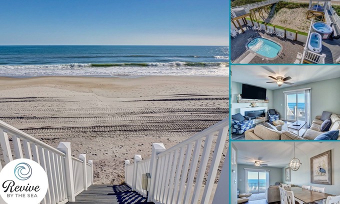 Sneads Ferry Casa | Revive! Oceanfront Home | Pool | Hot Tub | Elevator