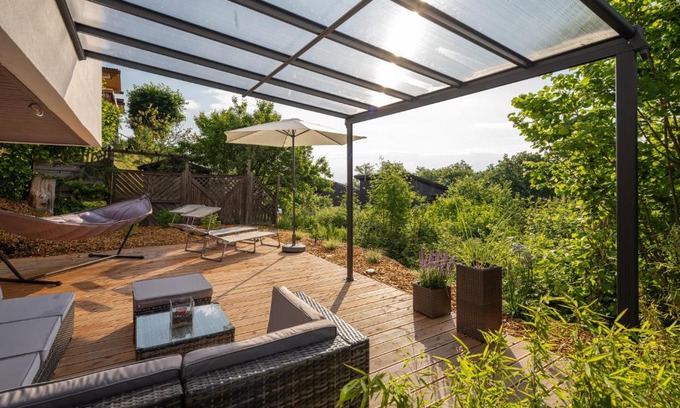 Haselbach in der Rhon Casa | RhönKristall modernes Terrassenhaus mit Weitblick