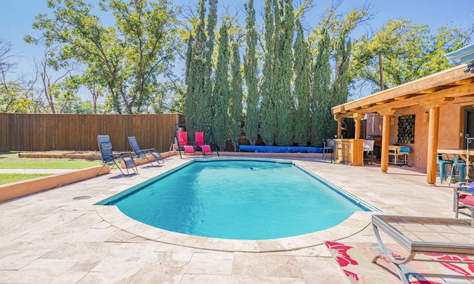Midland Casa | Right At Home-Midland Adobe Compound with Pool and Fire Pits and Billiards
