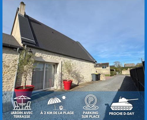 Sainte-Honorine-des-Pertes Casa | Rivage Maison spacieuse 10 p 5 chambres 2 sdb 2 WC tout confort avec jardin, belle terrasse aménagée, parking privatif, à 3km d'Omaha Beach et Port en Bessin