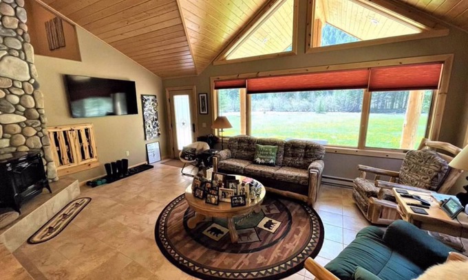 South Fork Casa | Riverfront home with amazing views, fireplace & washer/dryer