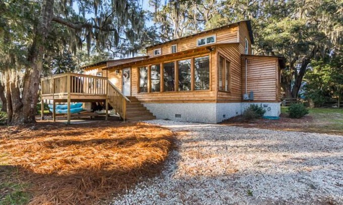 St. Simons Island Casa | Riverfront Casa Con Muelle capacidad para 8