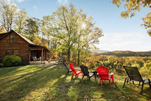 Paw Paw Casa | Riverfront Log Cabin w Fireplace Grill & Fire Pit