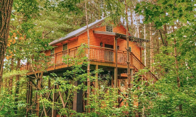 Millersburg Cabina | Romantic Treehouse Getaway with Treetop Views