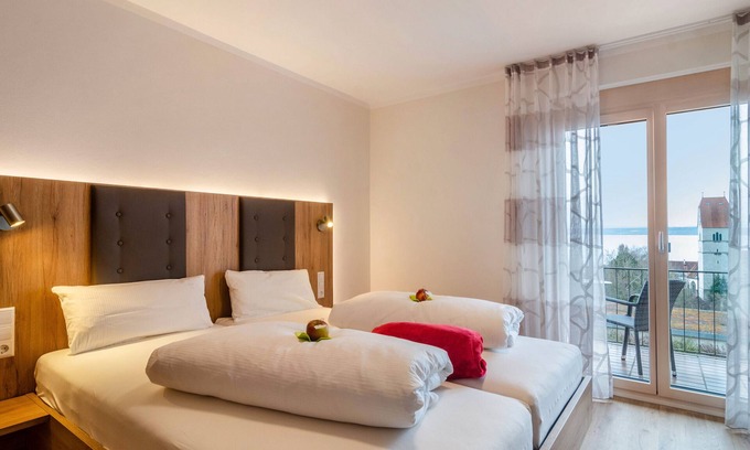 Hagnau Apartamento | Habitación 'Doppelzimmer Mit Balkon' con vistas al lago, balcón y Wi-Fi