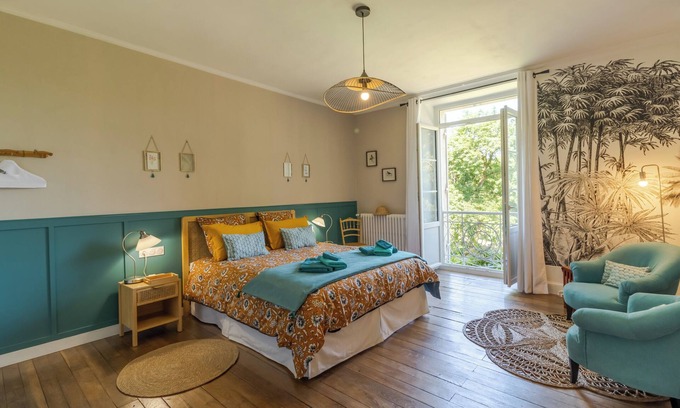 Savignac-les-Eglises Apartamento | Habitación 'Exotique' con terraza compartida, jardín compartido y Wi-Fi