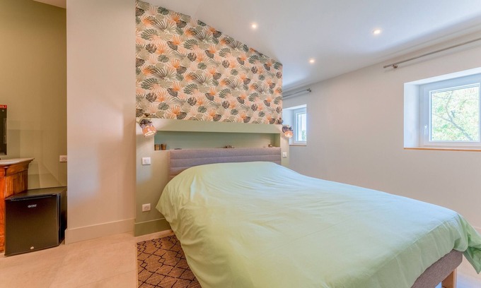 Les Angles Apartamento | Habitación « Gérard » con terraza compartida, jardín compartido y aire acondicionado