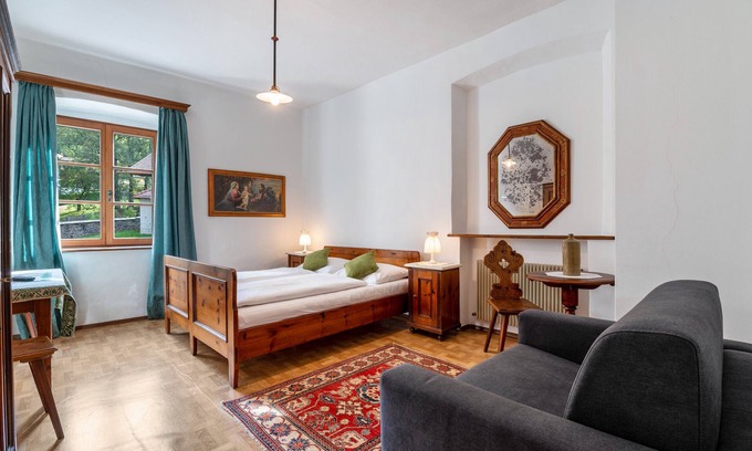 Sarntal Apartamento | Habitación 'Hirschen Rosi' con vistas a la montaña, terraza compartida y Wi-Fi