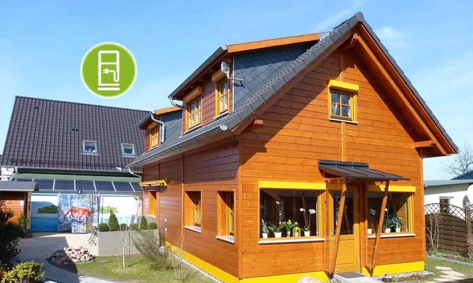 Schaprode Casa | Rügen Casa de Madera - 5 estrellas de lujo Villa con Boddenblick u. Barril-sauna