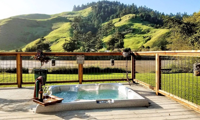 Duncans Mills Casa | Russian River Home- Stunning riverfront views, spa, bikes, kayaks, private dock
