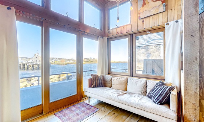 Rockport Casa | Rustic Oceanfront Studio on Rockport Harbor, Wifi, Loft
