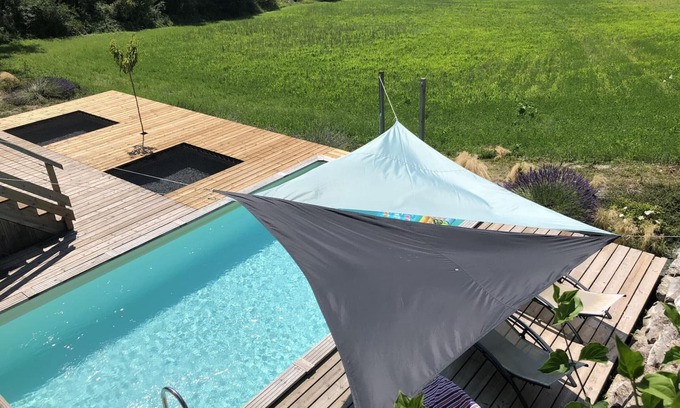 Montagrier Cabaña | Casa rural con piscina privada y jardín en Montagrier, Dordogne