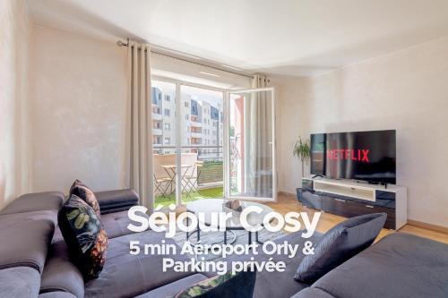 Orly Apartamento | Séjour Cosy - 5 min Aéroport Orly - Parking Privée & Terrasse