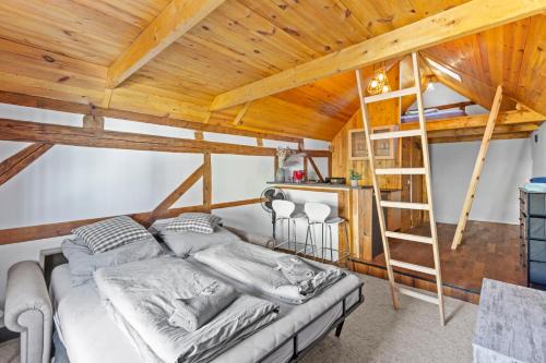 Trebbin Apartamento | Sabina Mounteurwohnung Dachboden I 55 Zoll TV I Schlafcouch mit 20cm Matraze 2 weitere Schlafplätze I Küche I Bad