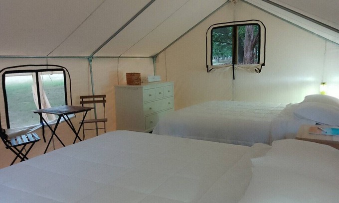 Northwest Harbor Alquiler De RV | Vista de la bahía-Tienda de campaña-Baño compartido-Familiar