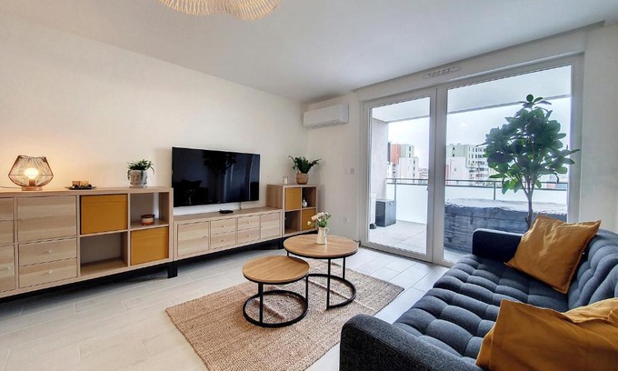 Plaine des Bouchers Apartamento | SAGLIO - Neuf - SPA - Tout confort - Parking - Tramway - Proche Centre