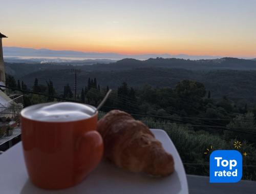 Pelekas Apartamento | Schönes Familienappartement in Pelekas, Corfu mit Meerblick