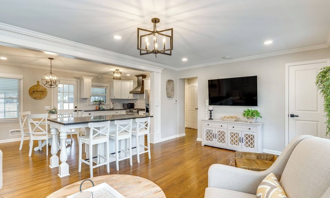 Westerville Casa | Screened Patio & Fire Pit: Modern Westerville Home