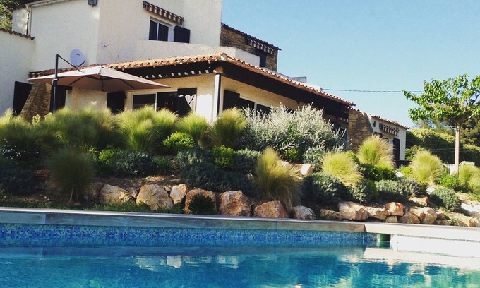 La Cadiere-d'Azur Casa | Vista al mar y a las colinas, 7 dormitorios, piscina climatizada,