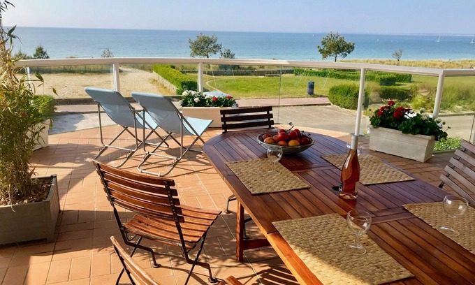 Carnac Apartamento | Frente al mar - Carnac Plage - Apartamento de pie 120 m² - Terraza 40 m²