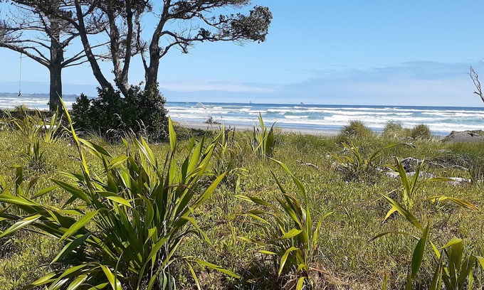 Westport Cabaña | Seaside beach studio loft, sheltered garden and cycle trail access. Great value.