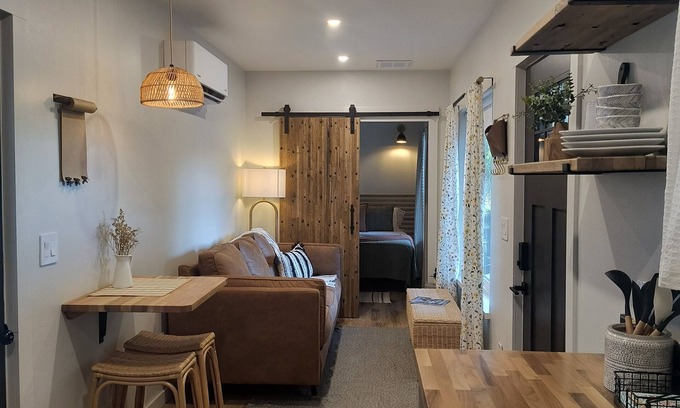 Chickasha Cabaña | Secluded Container home In the country. Hot tub. Fire pit. Retreat